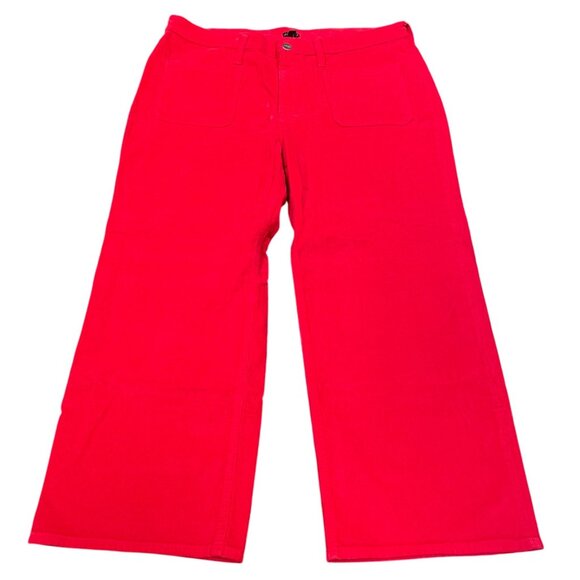 NWT J.Crew Red Corduroy Slim-Wide Pant Sz 32P Petite Sailor Radiant Ruby Red - Picture 3 of 11